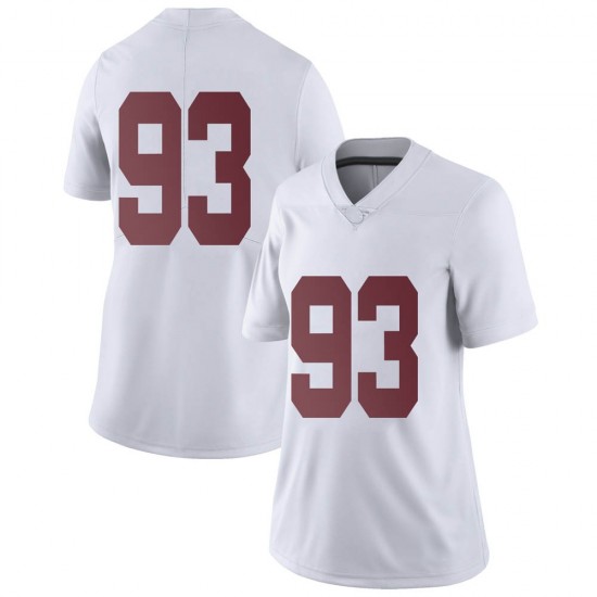 Alabama Crimson Tide Women's Tripp Slyman #93 No Name White NCAA Nike Authentic Stitched College Football Jersey ZH16E21MQ